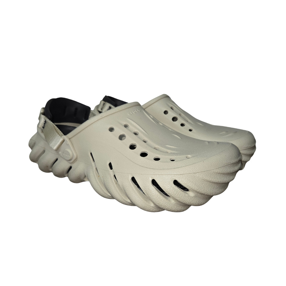 Crocs Echo Clogs Unisex M8/W10 White Cutout Round Toe Heel Strap Comfort Shoes